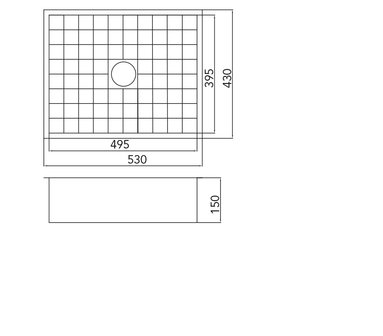 Werktekening Caressi CATO5040 Tegelspoelbak