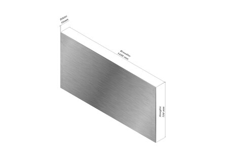 RVS Achterwand 150 x 75 cm