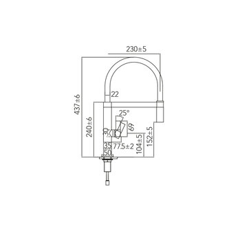 Stainless steel kitchen faucet CA112IM