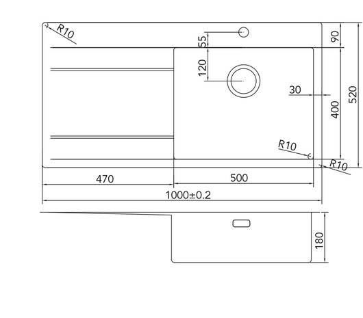 Caressi CA50AD Stainless steel sink