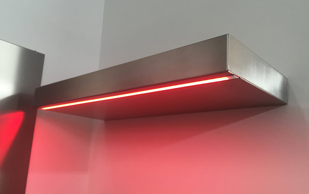 RVS Wandplank met led