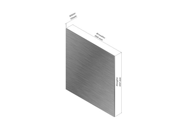 RVS Achterwand 60 x 65 cm