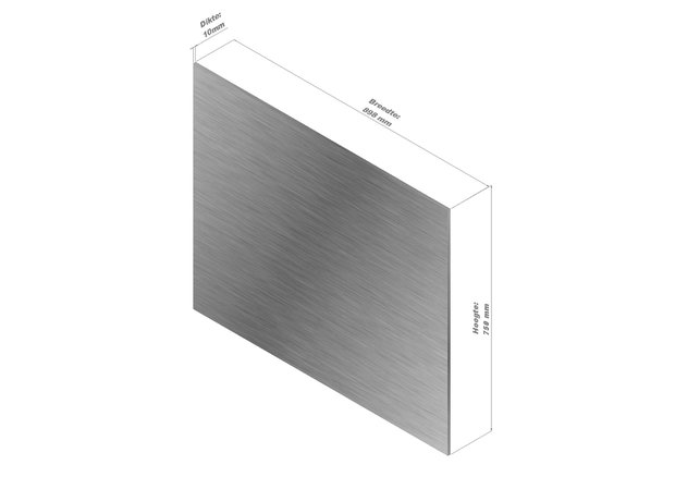 RVS Achterwand 90 x 75 cm