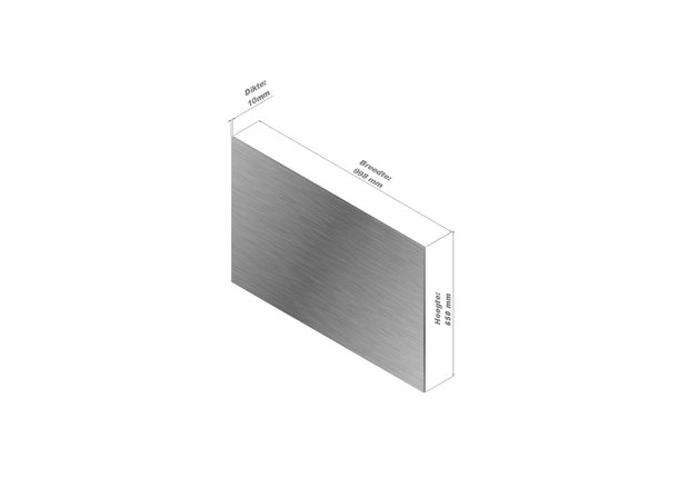 Afmetingen RVS Achterwand 100x65